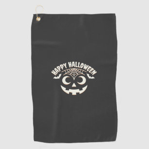 Serviette De Golf Joyeux Halloween Citrouille Visage Design_1