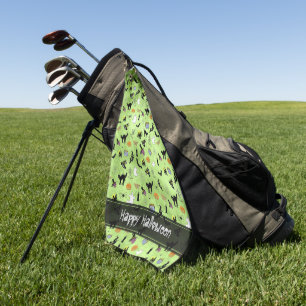 Serviette De Golf Joyeux Halloween Random Motif Green Grunge