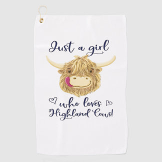 Serviette De Golf Juste Une Fille Qui Aime La Classe Des Vaches Écos