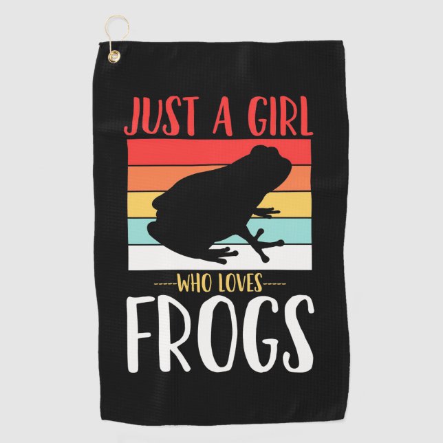 Serviette De Golf Juste une fille qui aime la grenouille (Devant)