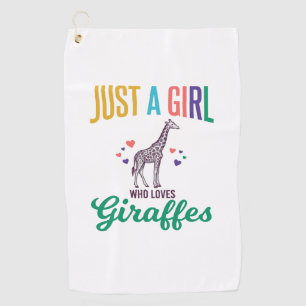 Serviette De Golf Juste une fille qui aime les girafes vintage vecte