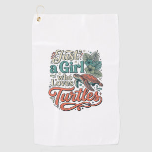 Serviette De Golf Juste une fille qui aime les tortues Vintage conce