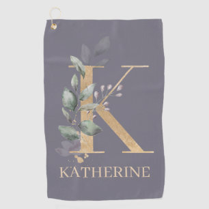Serviette De Golf K Monogramme Floral Personnalisé