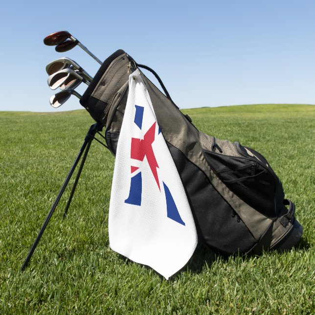 Serviette De Golf K Monogramme superposé sur Union Jack Flag gtcnt (Vert)