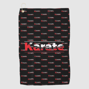 Serviette De Golf Karate Martial Arts Rouge