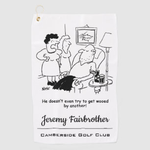 Serviette De Golf La femme dit que le mari n'essaie pas de se faire