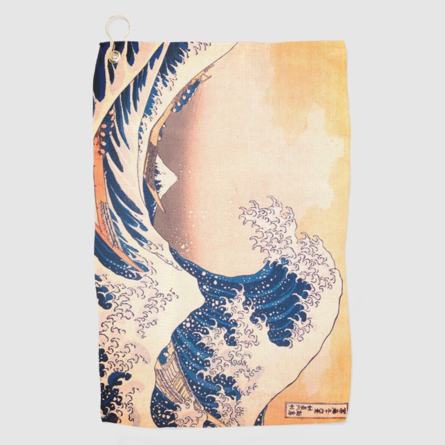 Serviette De Golf La Grande vague - L'art japonais (Devant)