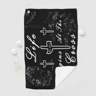 Serviette De Golf La vie commence à la croix