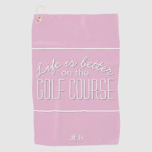 Serviette De Golf La vie est mieux Golf Course Citation Typographie