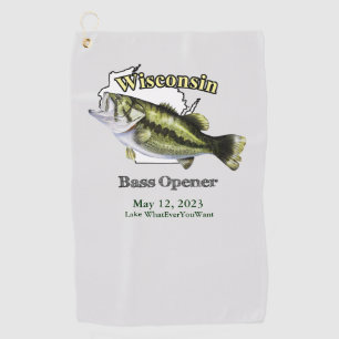 Serviette De Golf Lac personnalisé/Date Wisconsin Bass Opener Tower