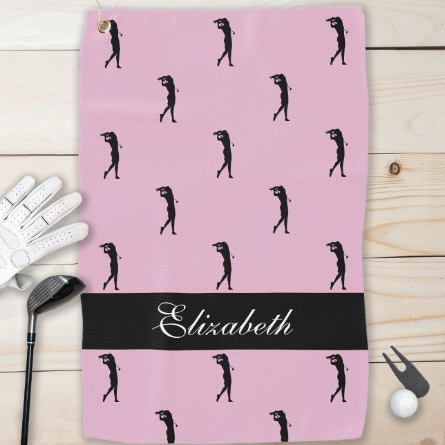 Serviette De Golf Lady Golfer Nom élégant Amusant Golf Lover Pro Ros (Créateur téléchargé)