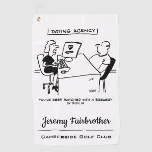 Serviette De Golf L'agence de rencontres s'associe à un dessin humor