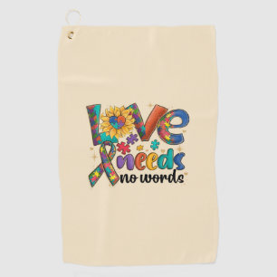 Serviette De Golf L'amour n'a pas besoin de mots - Sensibilisation s