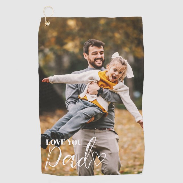 Serviette De Golf L'Amour Personnalisé Papa Photo (Devant)