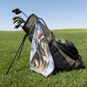 Serviette De Golf Lapphund finlandais Winter Wonderland Noël Joie