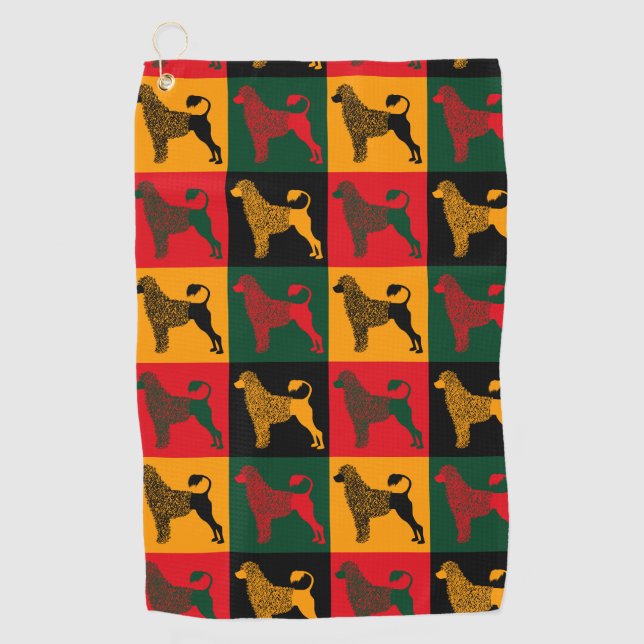 Serviette De Golf Le chien d'eau portugais intelligent (Devant)