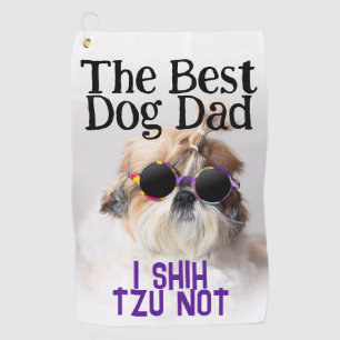 Serviette De Golf Le meilleur chien papa Shih Tzu Pas de Fête des pè