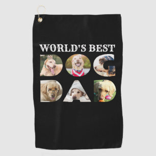 Serviette De Golf Le meilleur papa chien du monde 6 photo collage no