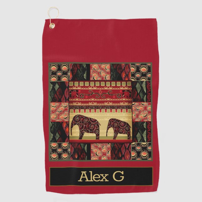 Serviette De Golf Le patchwork africain (Devant)