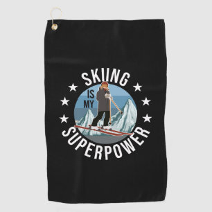 Serviette De Golf Le Ski Est Ma Superpuissance
