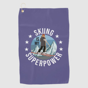 Serviette De Golf Le Ski Est Ma Superpuissance
