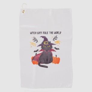 Serviette De Golf Les Chats-Sorcières dominent le monde