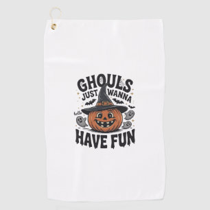 Serviette De Golf Les goules veulent juste s'amuser Halloween Citrou