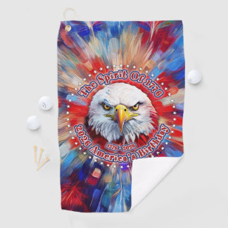Serviette De Golf L'Esprit de 1776, 2026 l'Aigle Rouge de Feu d'Amér