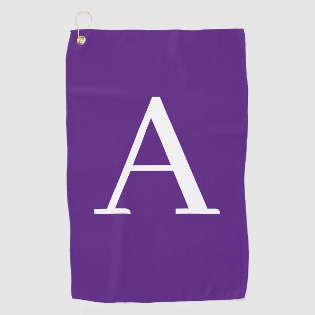Serviette De Golf Lettre initiale Monogramme Style moderne violet (Devant)
