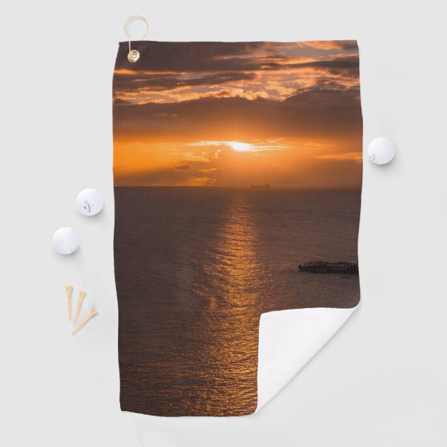 Serviette De Golf Lever de soleil sur l'océan Atlantique (En situation)