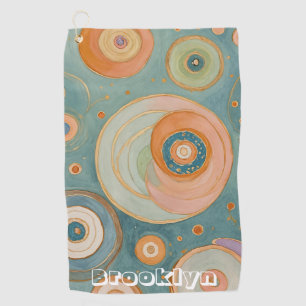 Serviette De Golf L'harmonie de Kaleidoscope : les cercles pastel au