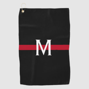 Serviette De Golf Ligne rouge mince sapeur-pompier décoré d'un