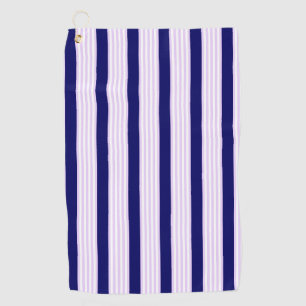 Serviette De Golf Lilac et rayures blanches motif avec bleu marine