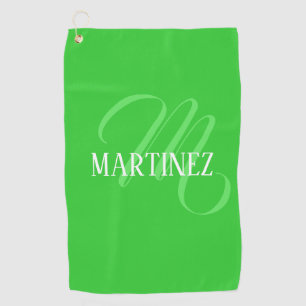 Serviette De Golf Lime Green Elegant Nom Personnalisé Club