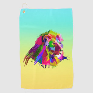 Serviette De Golf Lion Head Prismatic Pop Art Design-62502