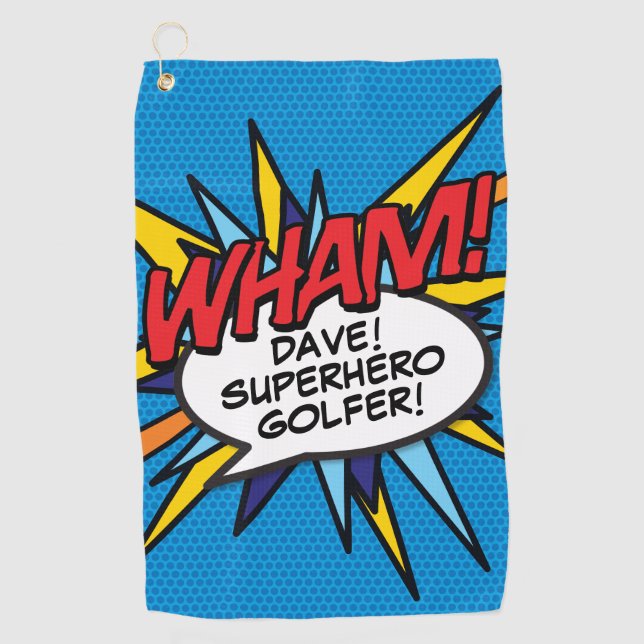 Serviette De Golf Livre humoristique personnalisé WHAM (Devant)