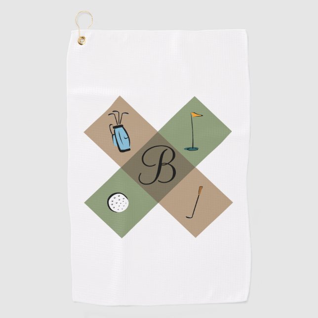 Serviette De Golf Logo de golf personnalisé (Devant)