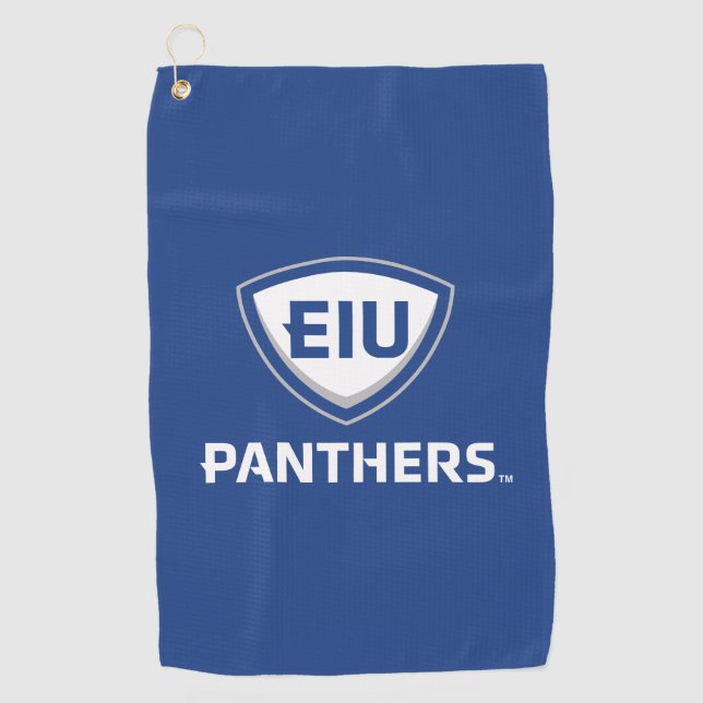 Serviette De Golf Logo Eastern Illinois Panthers Shield & Wordmark (Devant)