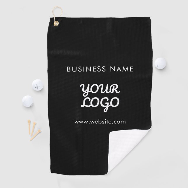 Serviette De Golf Logo et texte promotionnels modernes | Couleur mod (En situation)