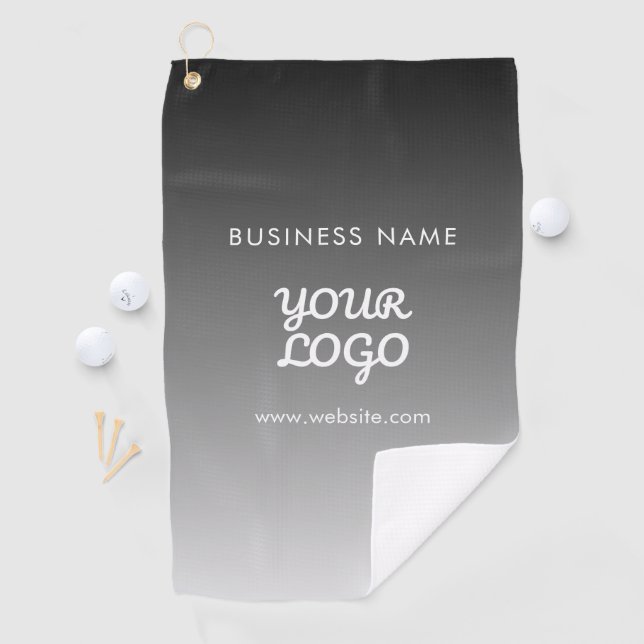 Serviette De Golf Logo et texte promotionnels modernes | Couleur mod (En situation)