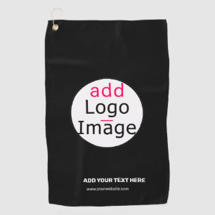 Serviette De Golf Logo personnalisé Extravagant Business Chic Noir