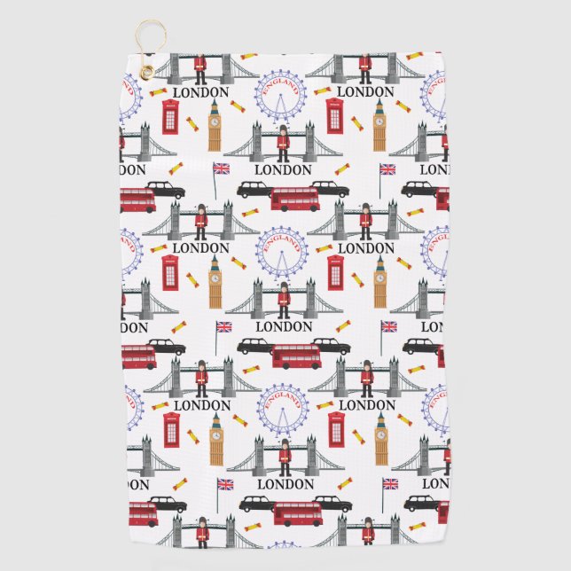 Serviette De Golf London England Queens Guard Motif anglais (Devant)