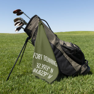 Serviette De Golf Longitude de la latitude de Fort Benning