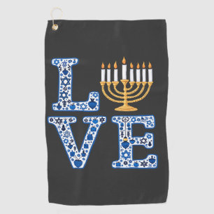 Serviette De Golf Love Hanoukka Jewish Holiday Menorah