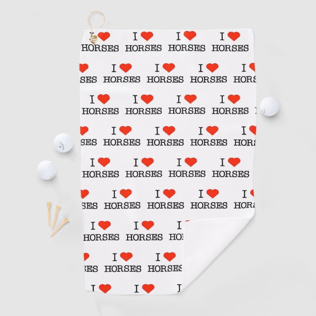 Serviette De Golf Love Horses Golf Serviette (En situation)