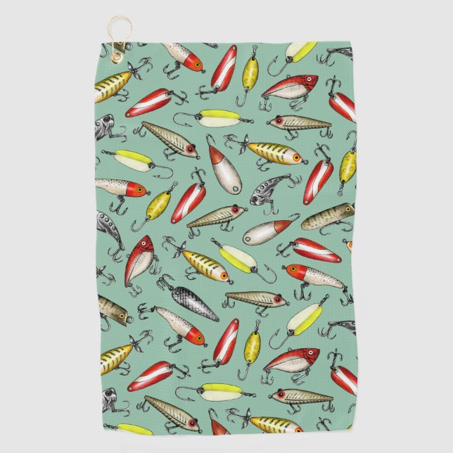 Serviette De Golf Lures de pêche (Devant)