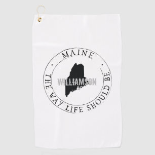 Serviette De Golf Maine Golf Towel State Personnalisé