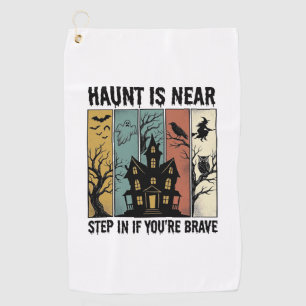 Serviette De Golf Maison Hantée Halloween Gravure Vintage Épouvantab