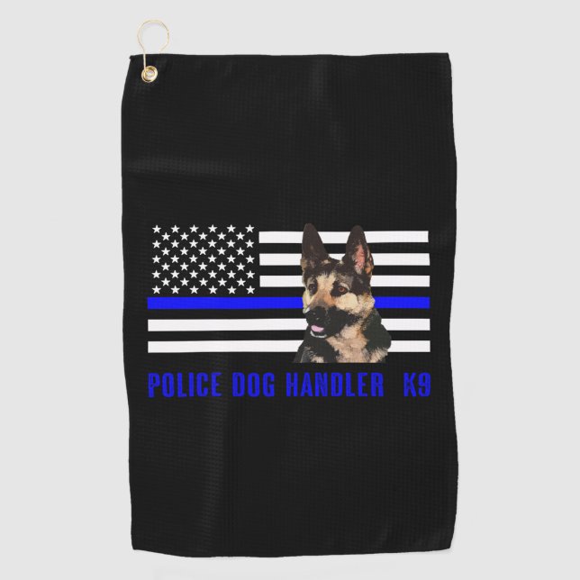 Serviette De Golf Maitre-chien de chien policier (Devant)