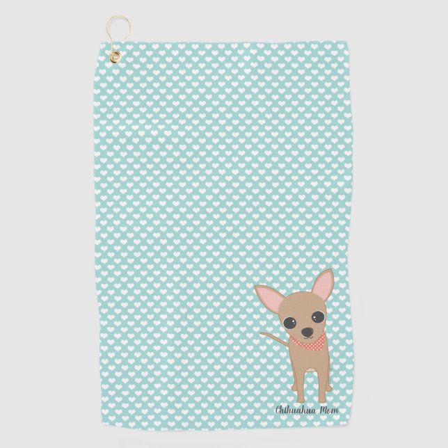 Serviette De Golf Maman Chihuahua Personnalisée Maman Chien (Devant)